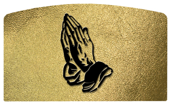 DACRO-516-BK-SH-GD Black Praying Hands Shimmer Gold